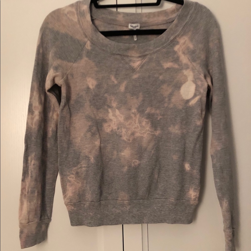 Splendid Thermal Tie Dye Crewneck Top, Size M